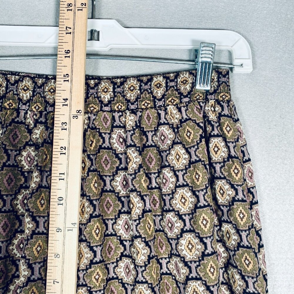 Vintage y2k Cottagecore Pants Womens L Diamond Print Wide Leg Cowgirl Western - Picture 7 of 12